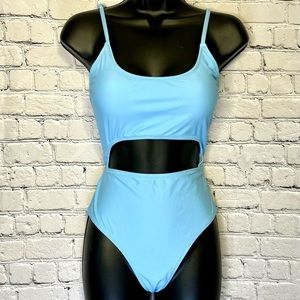 NWOT Womens Sky Blue One Piece Swimsuit- medium